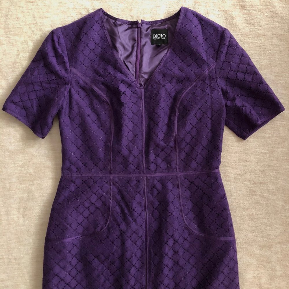 Bigio Collection Eyelet Lace Shift Dress - Picture 3 of 6